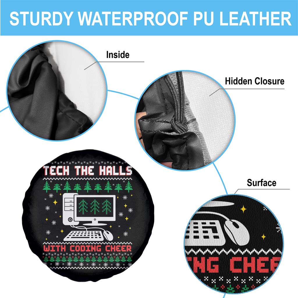 Tech Support Christmas Spare Tire Cover Tech The Halls With Cooking Cheer TS14 Print Your Wear