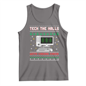 Tech Support Christmas Tank Top Tech The Halls With Cooking Cheer TS14 Deep Heather Print Your Wear