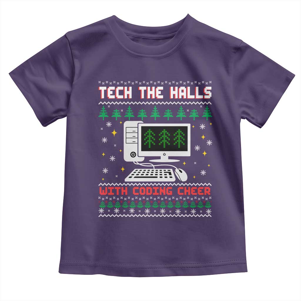 Tech Support Christmas Toddler T Shirt Tech The Halls With Cooking Cheer TS14 Purple Print Your Wear