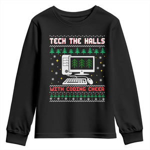 Tech Support Christmas Youth Sweatshirt Tech The Halls With Cooking Cheer TS14 Black Print Your Wear
