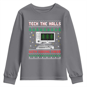 Tech Support Christmas Youth Sweatshirt Tech The Halls With Cooking Cheer TS14 Charcoal Print Your Wear