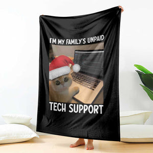 Funny Tech Support Cat Christmas Throw Blanket TS14 Print Your Wear