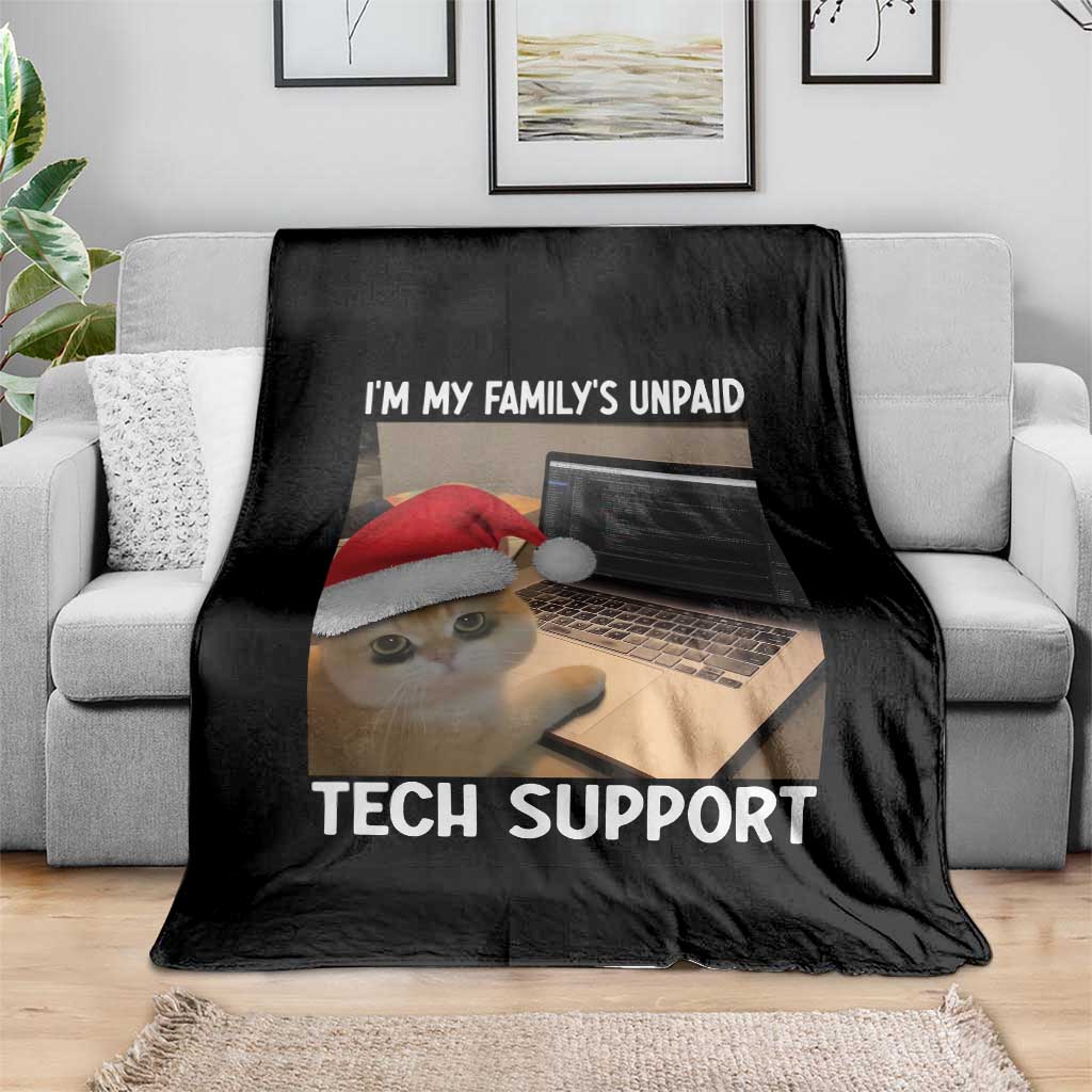 Funny Tech Support Cat Christmas Throw Blanket TS14 Print Your Wear
