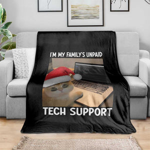 Funny Tech Support Cat Christmas Throw Blanket TS14 Print Your Wear