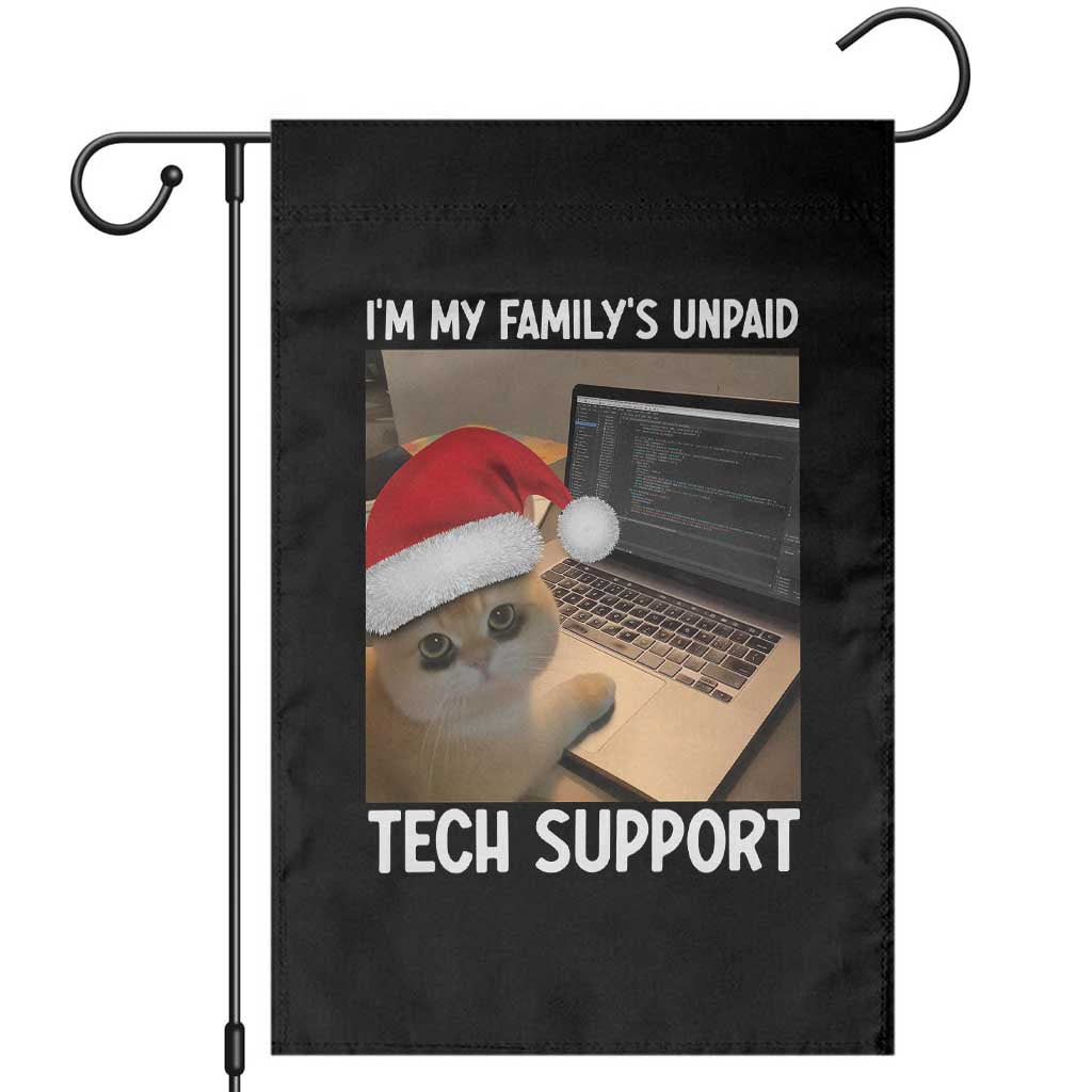 Funny Tech Support Cat Christmas Garden Flag TS14 Black Print Your Wear