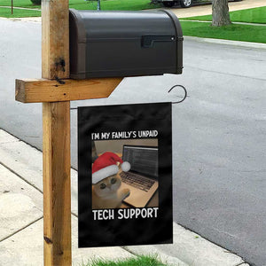 Funny Tech Support Cat Christmas Garden Flag TS14 Print Your Wear