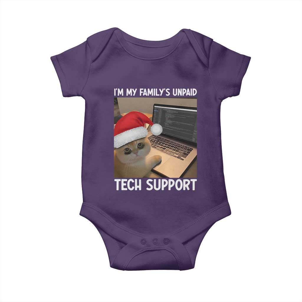 Funny Tech Support Cat Christmas Baby Onesie TS14 Purple Print Your Wear