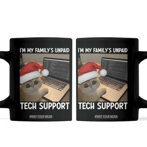 Funny Tech Support Cat Christmas Coffee Mug TS14 Black Print Your Wear