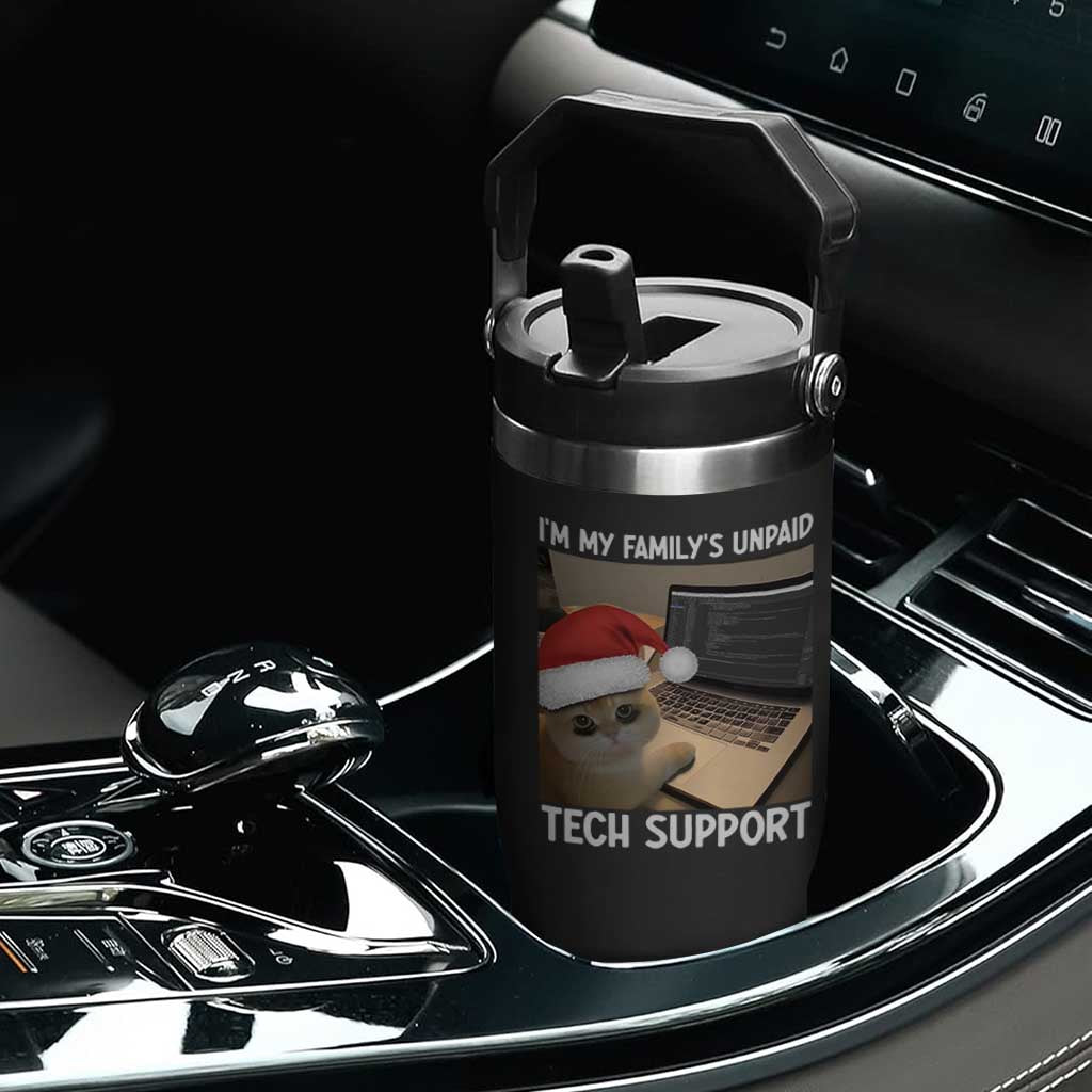 Funny Tech Support Cat Christmas Flip Straw Tumbler TS14 Print Your Wear