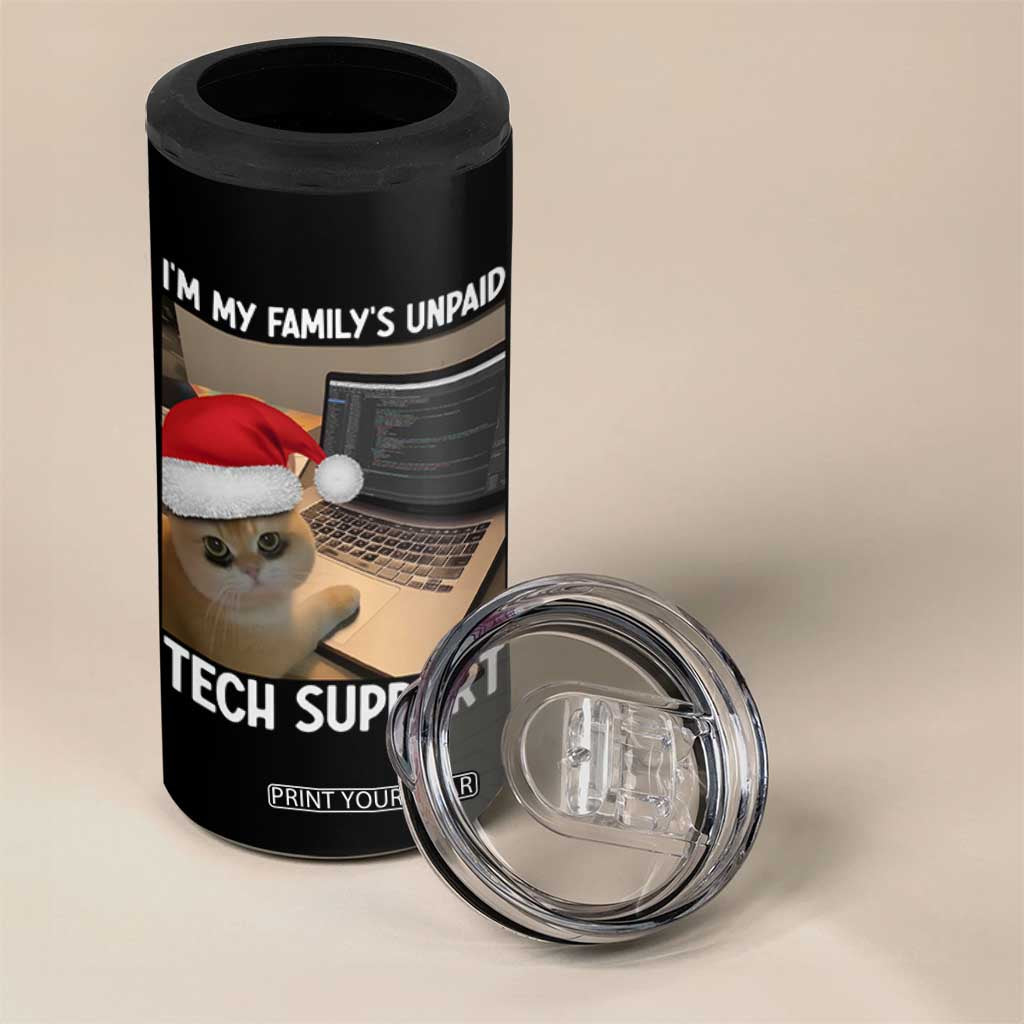 Funny Tech Support Cat Christmas 4 in 1 Can Cooler Tumbler TS14 Print Your Wear