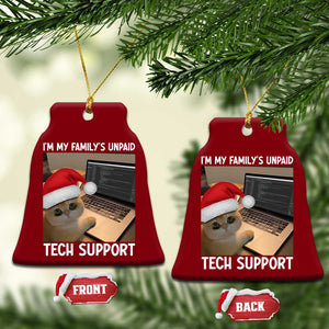 Funny Tech Support Cat Christmas Ceramic Ornament TS14 Print Your Wear