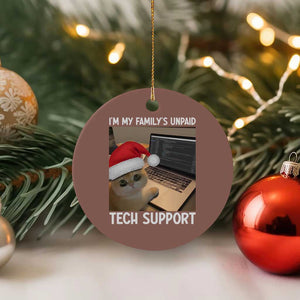 Funny Tech Support Cat Christmas Ceramic Ornament TS14 1pc Mocha Print Your Wear