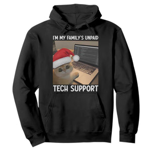 Funny Tech Support Cat Christmas Hoodie TS14 Black Print Your Wear