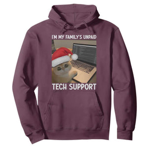 Funny Tech Support Cat Christmas Hoodie TS14 Maroon Print Your Wear