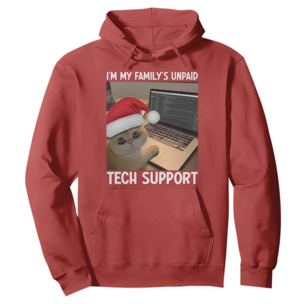 Funny Tech Support Cat Christmas Hoodie TS14 Red Print Your Wear