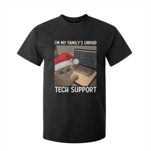 Funny Tech Support Cat Christmas T Shirt For Kid TS14 Black Print Your Wear