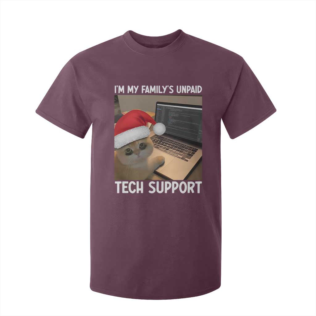 Funny Tech Support Cat Christmas T Shirt For Kid TS14 Maroon Print Your Wear