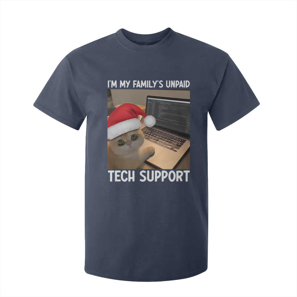 Funny Tech Support Cat Christmas T Shirt For Kid TS14 Navy Print Your Wear