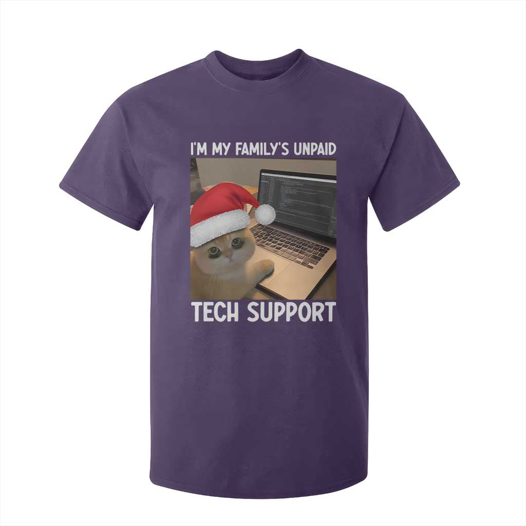 Funny Tech Support Cat Christmas T Shirt For Kid TS14 Purple Print Your Wear