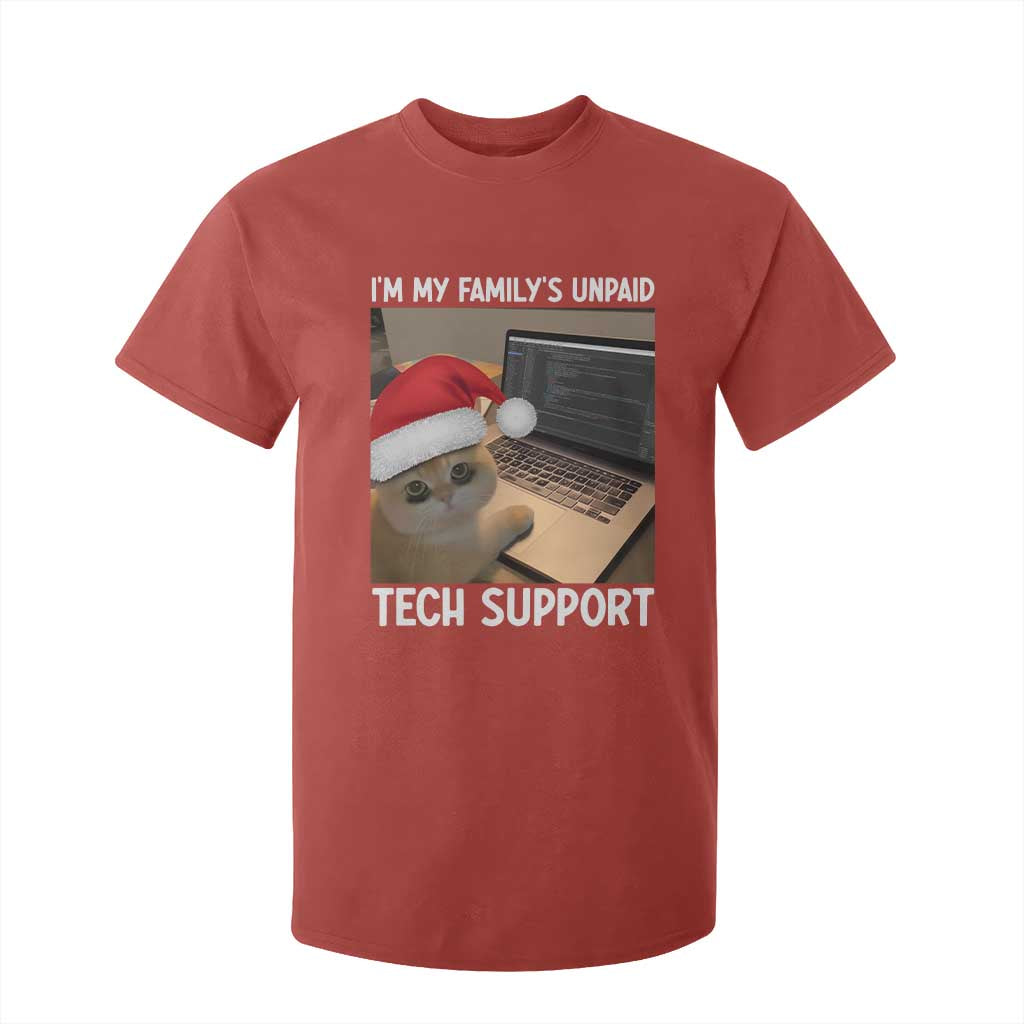 Funny Tech Support Cat Christmas T Shirt For Kid TS14 Red Print Your Wear