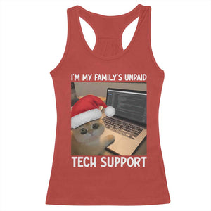 Funny Tech Support Cat Christmas Racerback Tank Top TS14 Red Print Your Wear
