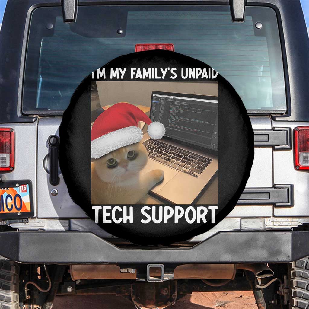 Funny Tech Support Cat Christmas Spare Tire Cover TS14 No hole Black Print Your Wear