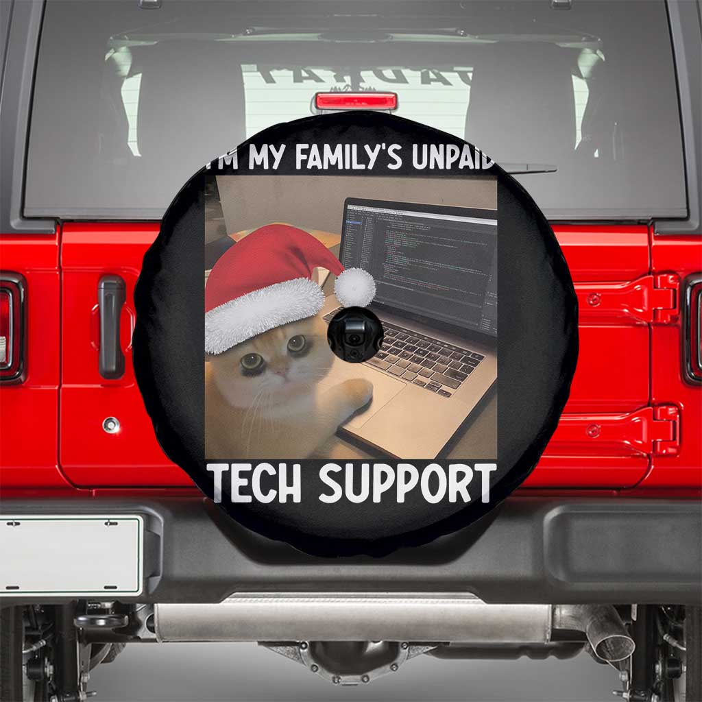 Funny Tech Support Cat Christmas Spare Tire Cover TS14 Black Print Your Wear