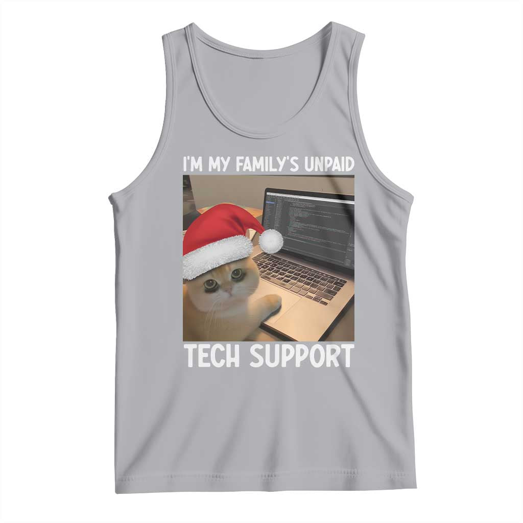 Funny Tech Support Cat Christmas Tank Top TS14 Athletic Heather Print Your Wear