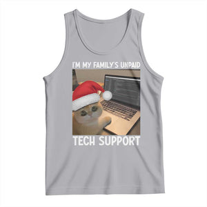 Funny Tech Support Cat Christmas Tank Top TS14 Athletic Heather Print Your Wear
