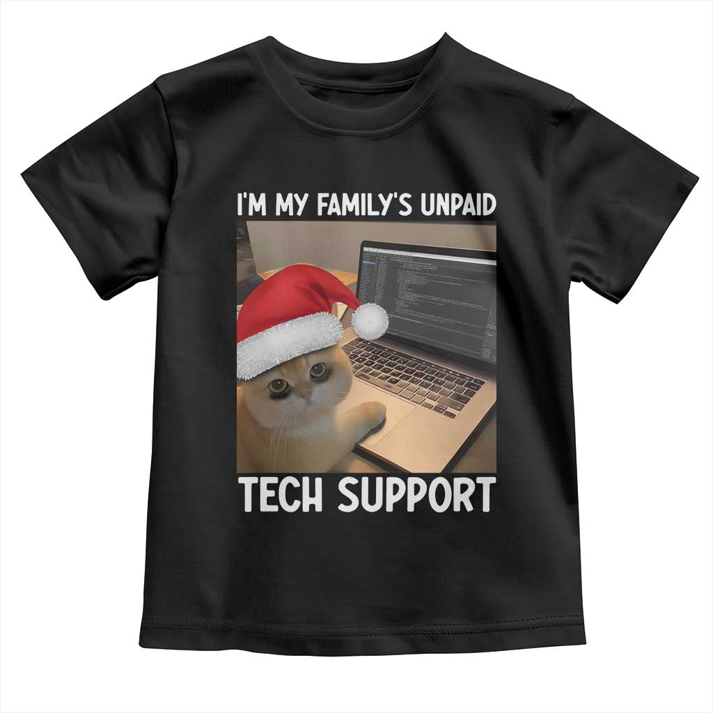 Funny Tech Support Cat Christmas Toddler T Shirt TS14 Black Print Your Wear
