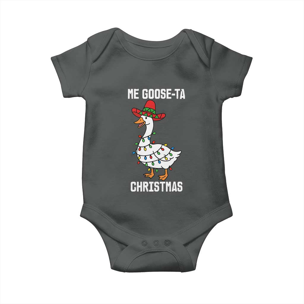 Me Goose Ta Baby Onesie Funny Mexican Christmas TS14 Dark Heather Print Your Wear