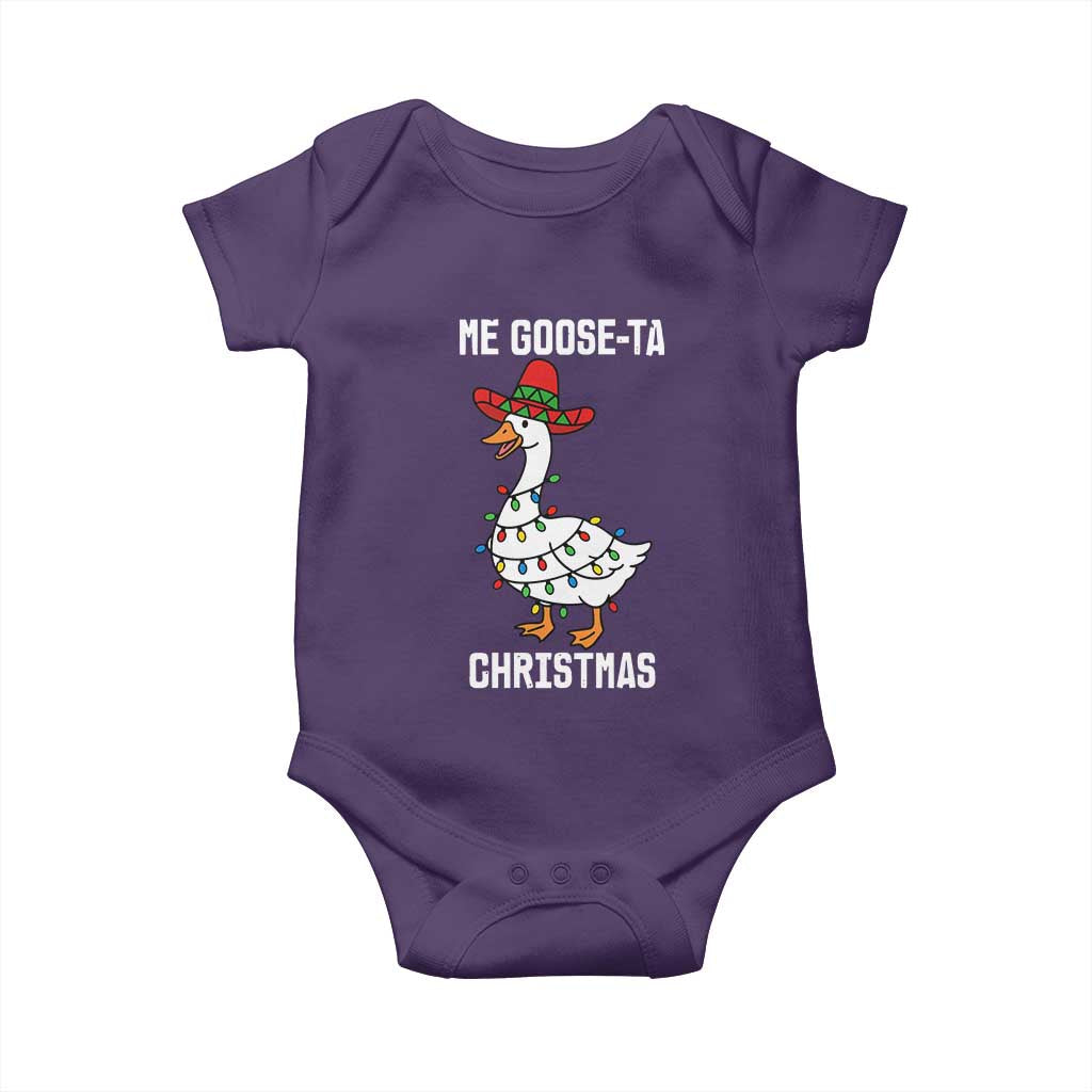 Me Goose Ta Baby Onesie Funny Mexican Christmas TS14 Purple Print Your Wear