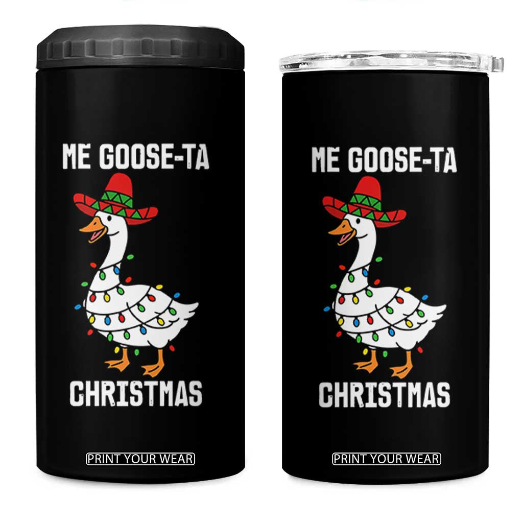 Me Goose Ta 4 in 1 Can Cooler Tumbler Funny Mexican Christmas TS14 One Size: 16 oz Black Print Your Wear