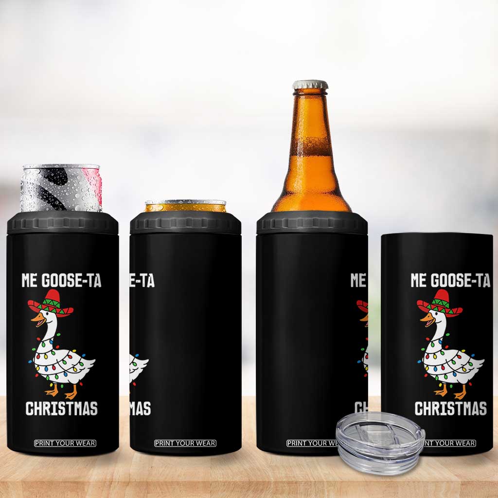 Me Goose Ta 4 in 1 Can Cooler Tumbler Funny Mexican Christmas - Print Your Wear