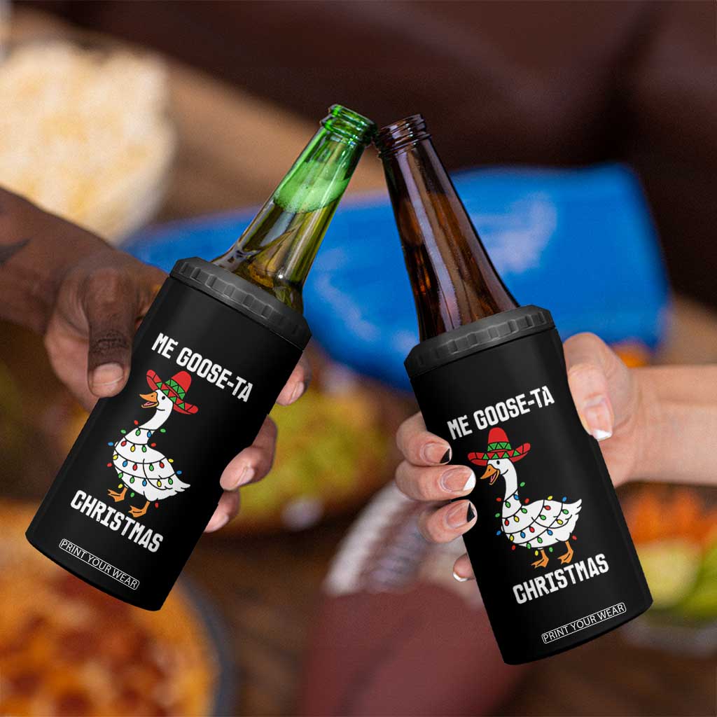 Me Goose Ta 4 in 1 Can Cooler Tumbler Funny Mexican Christmas - Print Your Wear