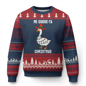 Me Goose Ta Ugly Christmas Sweater Funny Mexican Xmas TS14 Navy Red Print Your Wear