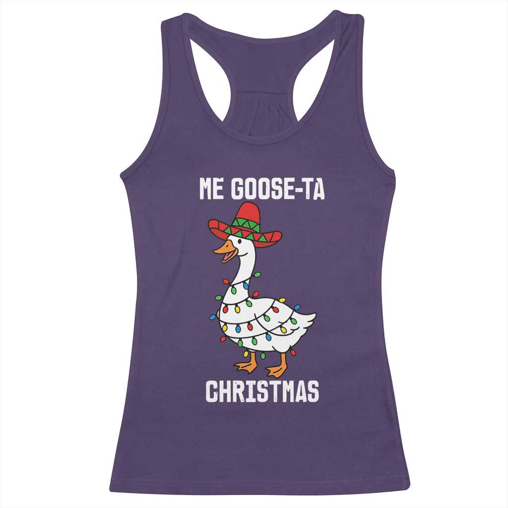 Me Goose Ta Racerback Tank Top Funny Mexican Christmas TS14 Purple Print Your Wear