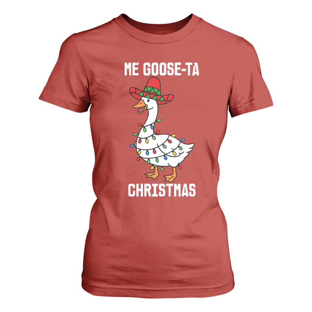 Me Goose Ta T Shirt For Women Funny Mexican Christmas TS14 Red Print Your Wear