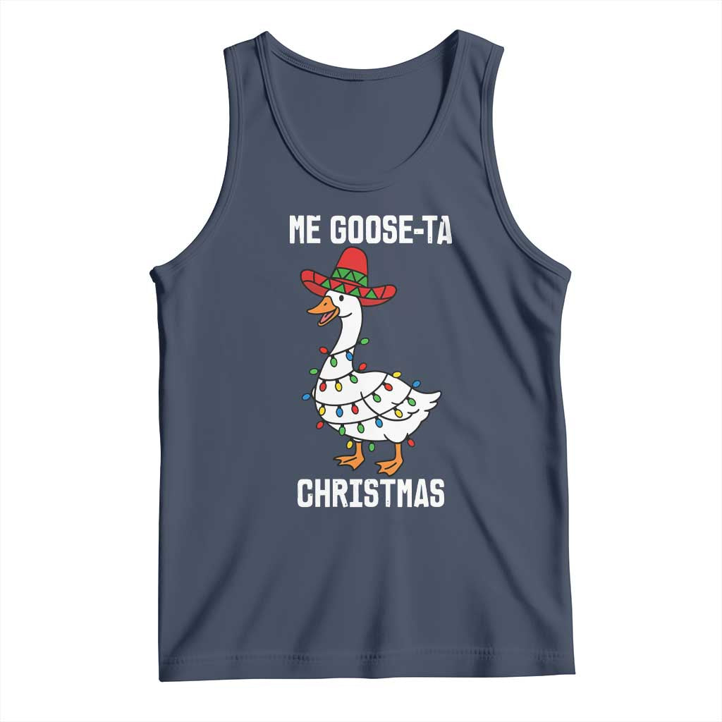 Me Goose Ta Tank Top Funny Mexican Christmas TS14 Navy Print Your Wear