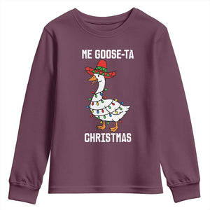 Me Goose Ta Youth Sweatshirt Funny Mexican Christmas TS14 Maroon Print Your Wear