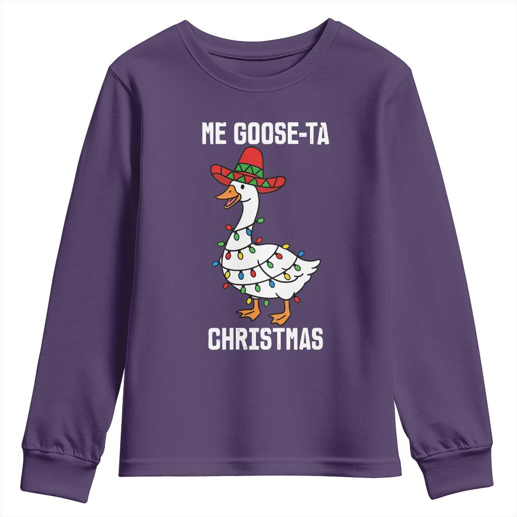 Me Goose Ta Youth Sweatshirt Funny Mexican Christmas TS14 Purple Print Your Wear