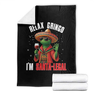 Funny Mexican Christmas Throw Blanket Relax Gringo I Am Legal TS14 Black Print Your Wear