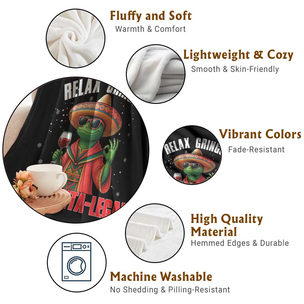 Funny Mexican Christmas Throw Blanket Relax Gringo I Am Legal TS14 Print Your Wear