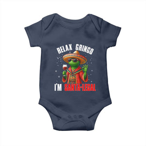 Funny Mexican Christmas Baby Onesie Relax Gringo I Am Legal TS14 Navy Print Your Wear