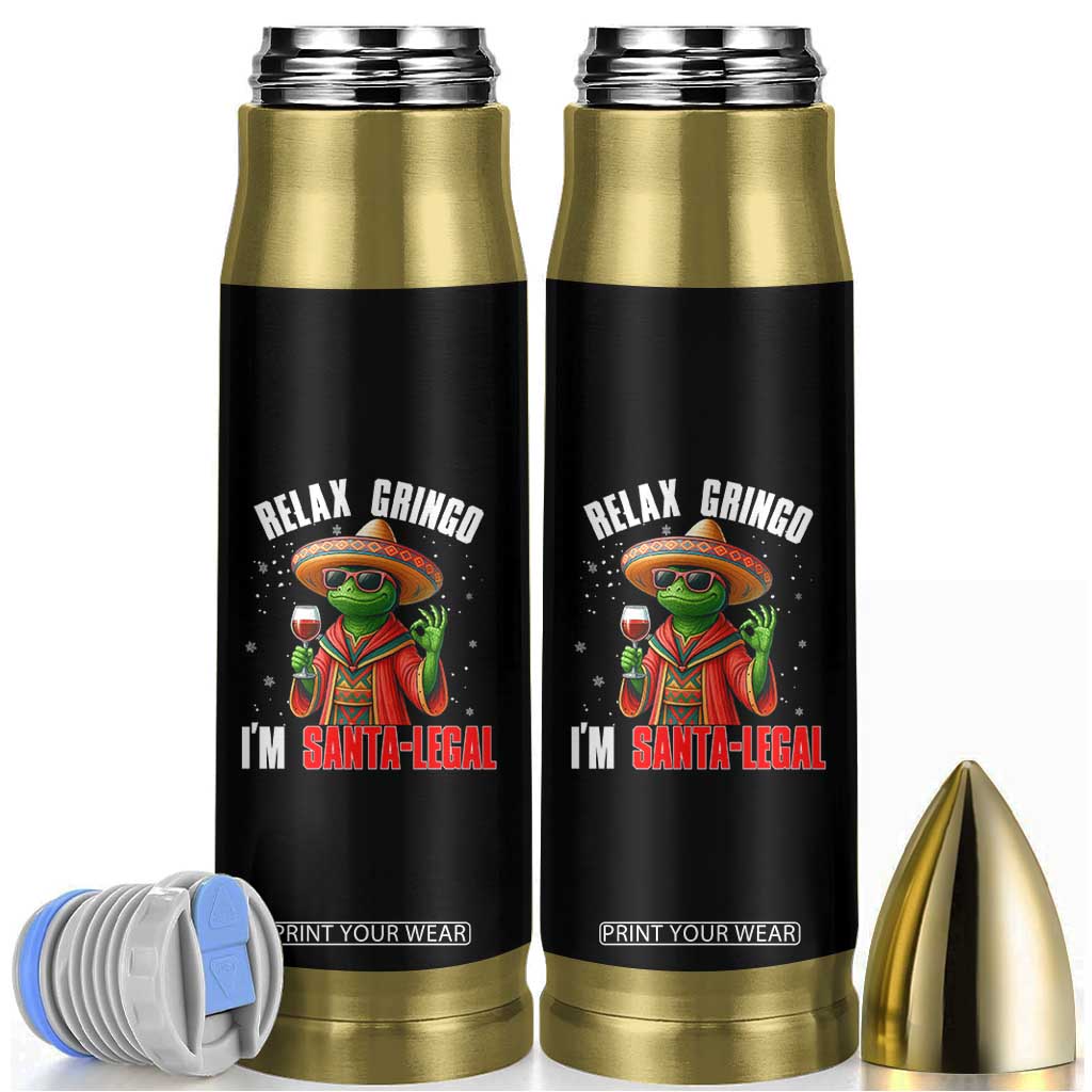 Funny Mexican Christmas Bullet Tumbler Relax Gringo I Am Legal TS14 Black Print Your Wear