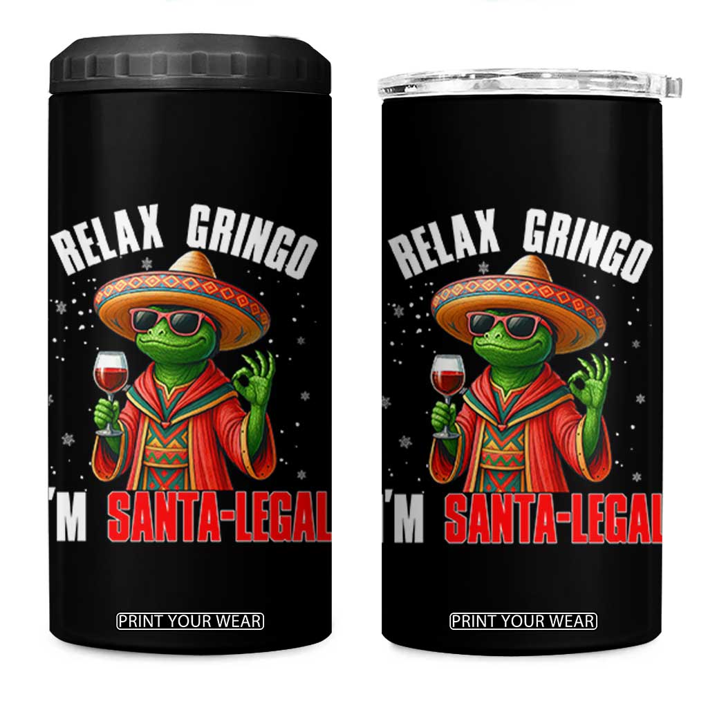 Funny Mexican Christmas 4 in 1 Can Cooler Tumbler Relax Gringo I Am Legal - Print Your Wear