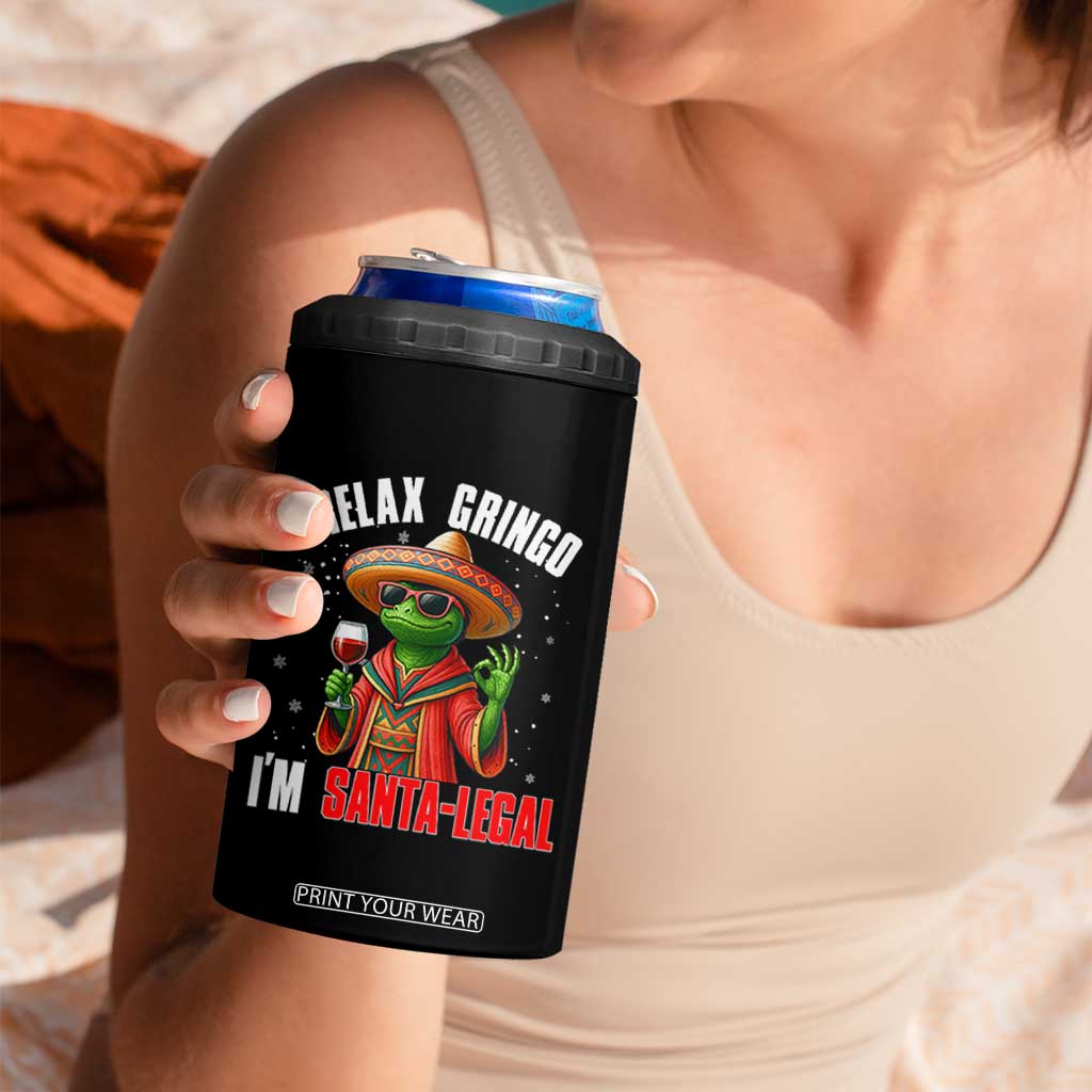 Funny Mexican Christmas 4 in 1 Can Cooler Tumbler Relax Gringo I Am Legal - Print Your Wear
