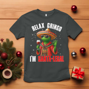 Funny Mexican Christmas T Shirt Relax Gringo I Am Legal TS14 Dark Heather Print Your Wear