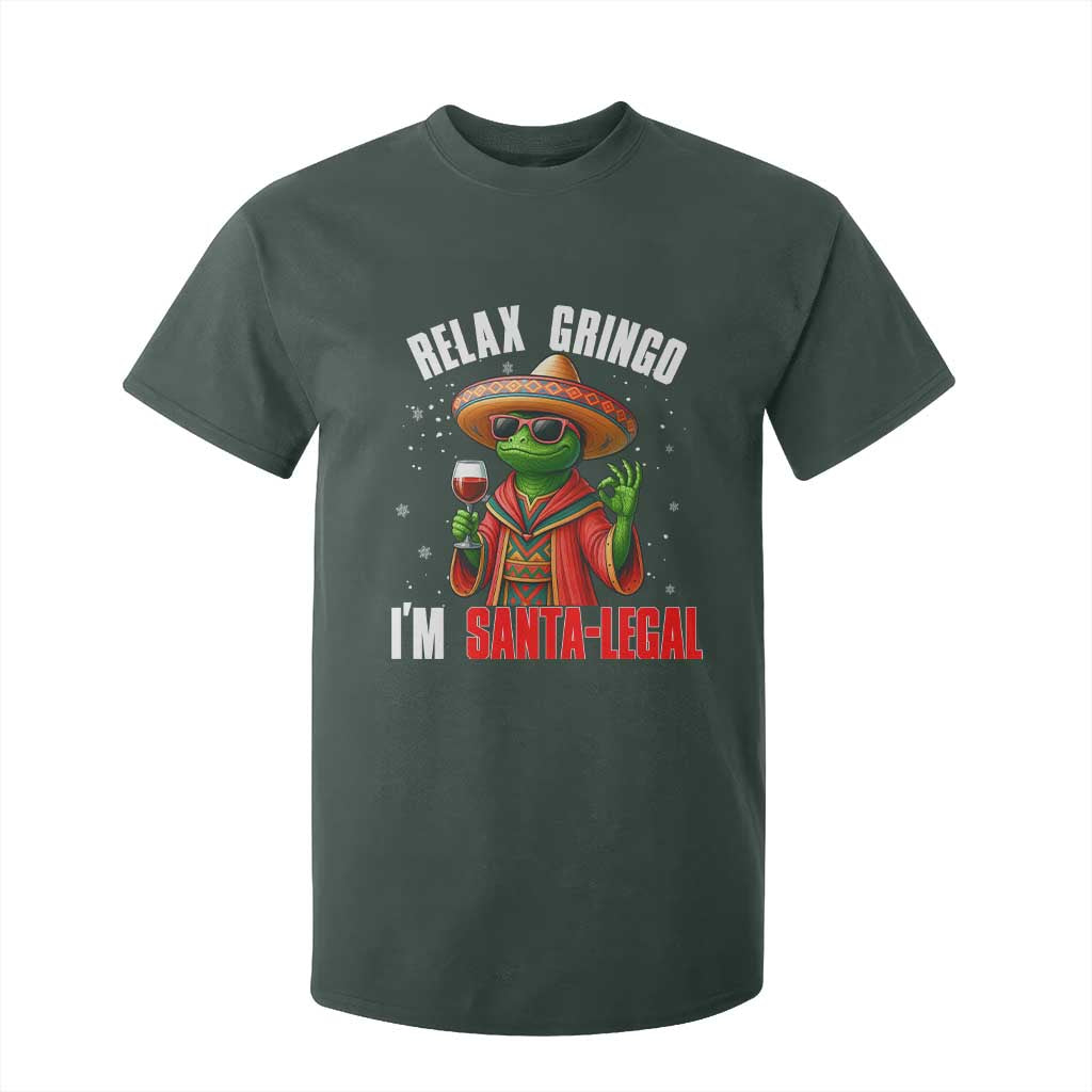 Funny Mexican Christmas T Shirt For Kid Relax Gringo I Am Legal TS14 Dark Forest Green Print Your Wear