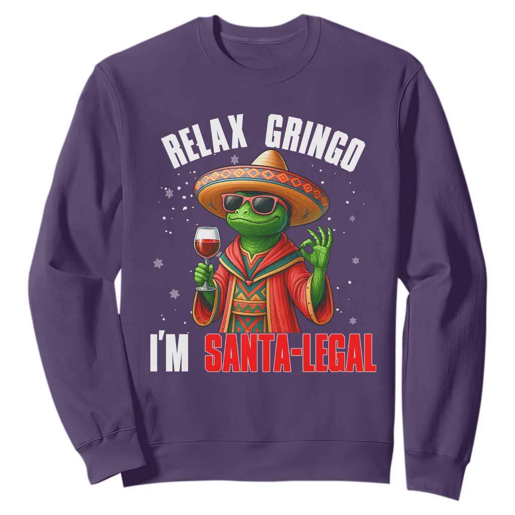 Funny Mexican Christmas Sweatshirt Relax Gringo I Am Legal TS14 Purple Print Your Wear